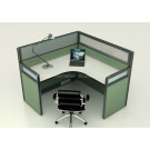Frosted Glass One Person Modular Partition/Office Workstation Furniture (HF-YZ054)