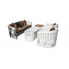 Garden Furniture Modern Wide Rattan Sofa Set (GP0008)