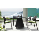 Garden/Patio Rattan Furniture Set-Round Wicker Tabe and Stacking Chairs