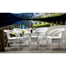 Garden Table Set with Aluminum, Rattan Woven, UV Resistance