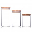 Glass Canister Set with Bamboo Lid