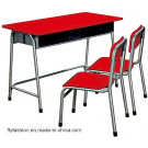 High Quality School Furniture Double Desk and Chair (SF-32C)
