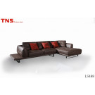 Home Furniture Genuine Corner Leather Sofa with Metal Leg (LS498)