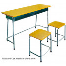Hot Sale High Quality Classroom Furniture Double Desk and Chair Set (SF-28D)