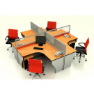 Hot Selling Classic Style 4 Person Workstation Office Partition (HF-YZ009)