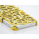 Luxury Chrome Hollow Pattern PC Hard Back Case Cover for iPhone5