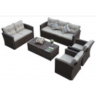 Luxury Round Garden Outdoor Patio Wicker Rattan Sofa (PAS-1503)