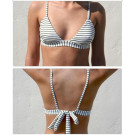 Lycra Triangl Bikini, Bandage Tieing Bow Around Neck or Around Band