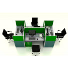 Modular Workstation with Partition Screen Office Furniture Design Idea (HF-YZ093)