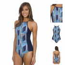 Neoprene Sublimation One Piece High Neck Tankini