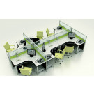New Design Layout 6 Seats Office Partition Cubicles Workstation (HF-YZ033)
