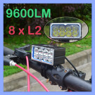 Newest Patent CREE 8 LED Xml L2 9600lm Bike Bicycle Light+Battery Pack+ Euro Charger