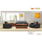 Office Black Genuine Leather Sofa Set with Wooden Frame (HY-S926)
