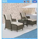 Outdoor Garden Furniture Balcony Rattan Sofa Chair with Footrest