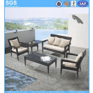 Outdoor Leisure Furniture Black Poly Rattan Sofa Set Armchair