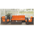 PE Rattan Simple 4PCS Garden Sectional Sofa