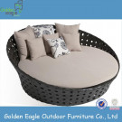 PE Wide Rattan Round Sofa Bed