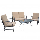 Patio Wicker Textilene Sofa Outdoor Rattan Furniture (PAT-1215)
