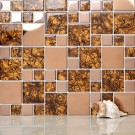 Polished Home Decor Glass Mix Stone Mosaic Tile