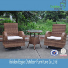 Rattan Metal Revolving Rocker Chairs and Table
