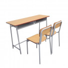School Furniture, Double School Desk and Chair, Double Student Desk and Chair (SF-19)