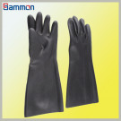 Sm1068 55cm Black Industrial Rubber Gloves with Rolled Cuff
