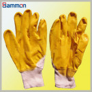 Sm1071 Yellow Color Nitrile Dipped Gloves