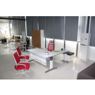 Special Style Manager Table with Leather Cushion Mobile Pedestal (OWDK2704-18)