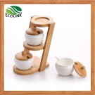 Spice Jar Set with Stair Shape Bamboo Stand