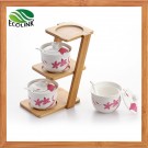 Stair Shape Bamboo Stand Spice Jar Set