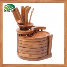 Tai Chi Shaped Bamboo Tea Coaster with Tea Tool