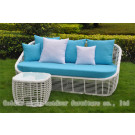 Thick Round PE Rattan White Sofa Outdoor Lounge (CP0093)