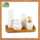 Three Monks Ceramic Salt & Pepper Shaker Set