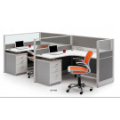 Traditional Office Workstation Supplies with L Shaped Desk Top (HF-BSP008)