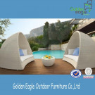 White Hemicycle Rattan Sofa