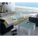 White Metal Coffee Table with Tempered Glass Top (CJ-074A)