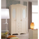 White Modern Korean Style Wooden Wardrobe with Mirror (JB-656A)