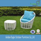 White Round Rattan Outdoor Chairs