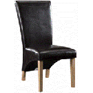 Wide Roll Back PU Chair/Bonded Leather Dining Chair/Wooden Chair