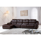 Wood Luxury Sofa Furniture Leather Living Room Corner Sofa (875)
