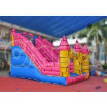 2014 Inflatable Pink Blue Yellow Castle Slide Chsl322