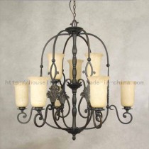 Chandelier / Antique Chandelier with Glass Shade (CH-850-5175X9)