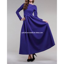 Elegant New Design Ladies Fashion Nice Autumn Simple Long Dress Evening Dress Wholesale