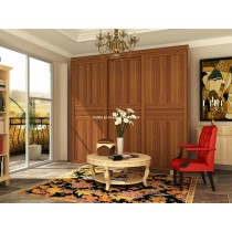 European Style Solid Wood Furniture Closet with Sliding Door