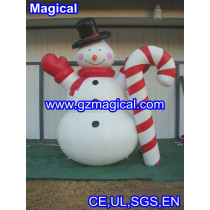 Inflatable Snowman with Candy Cane Christmas Decoration (MIC-452)