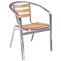 Stacking Wood Aluminum Outdoor Restaurant Coffee Project Chair (JJ-AW03)