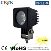 Black 2'' Inch 10W Square CREE Auto LED Work Driving Light with Spot/Pencil Flood Beam (CK-WC0110B)