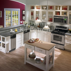 (#2012-45) Antique White Solid Wood Kitchen Cabinet