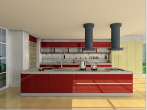 2014 Red Kitchen Cabinet Units