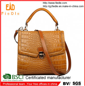 2015 Top Crocodile Pattern Ladies Leather Vanity Bag, Lady's Bag, Handbag China (J931-B2042)